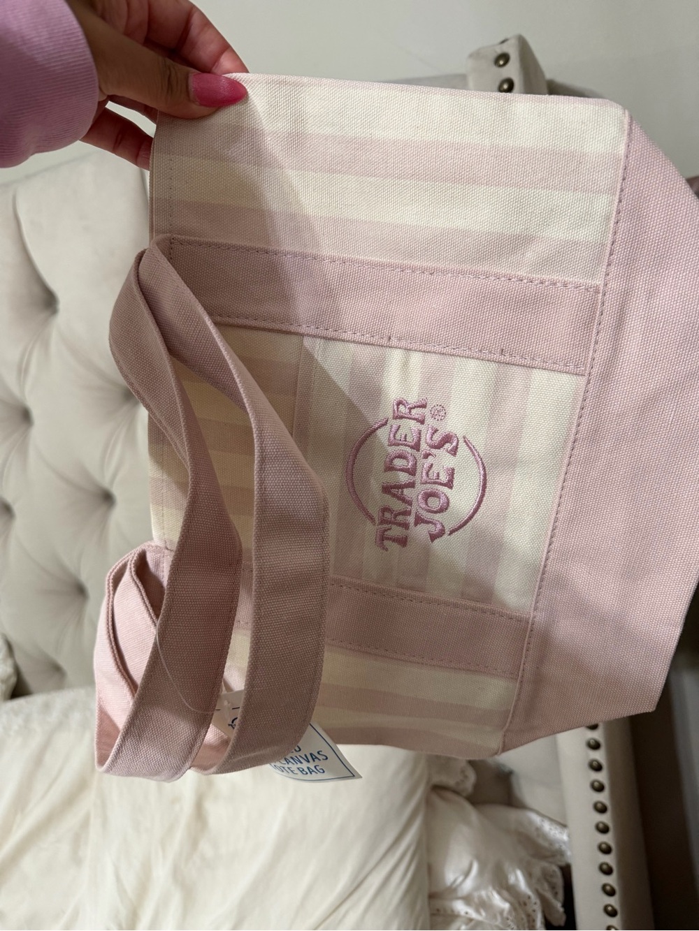 Trader Joe’s Striped canvas tote bag
New with tag